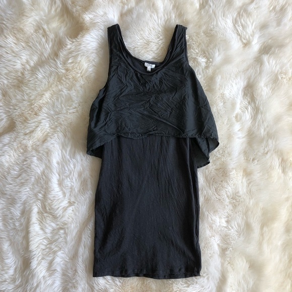 Soft Joie Kaleisa Silk Overlay Gray Dress M - Picture 4 of 8